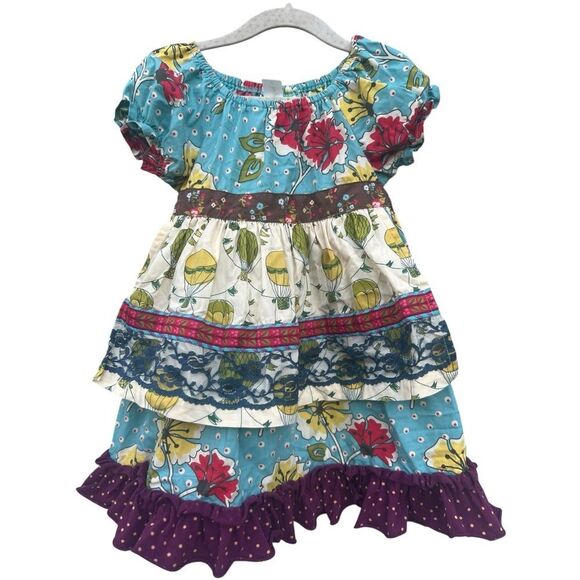 Matilda Jane Floral Dot Hot Air Balloon Apron Dress Paint By Numbers Size 2 - Picture 4 of 8